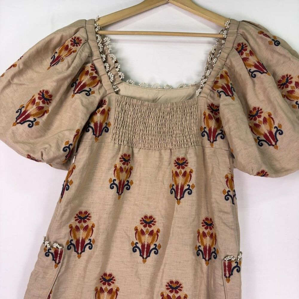 FARM Rio Cream Midi Dress with Floral Accents - Picture 2 of 5